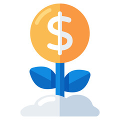 An editable design icon of dollar coin