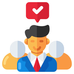 Perfect design icon of selected candidate 