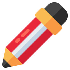 A writing tool icon, flat design of pencil