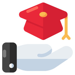 Academic cap icon, vector design of mortarboard