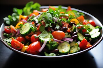 Fresh And Flavorful Salad Made With Vegetarian Ingredients