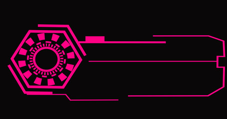 Obraz premium Pink-colored futuristic lower third in the high resolution. Element of hud interface. Lower Third for a title, TV news, information call box bars, and news channels. Modern information.