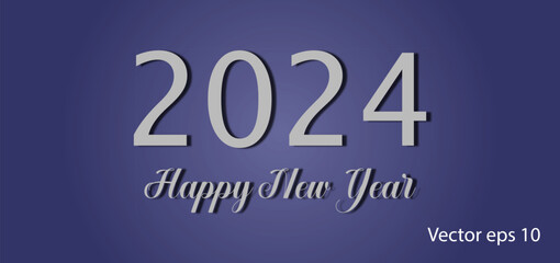 2024 Happy New Year Amazing Text Design illustration