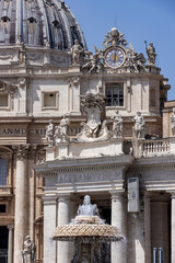 facade of the St. Peter's Basilica on St. Peter's Square in Vatican City; Rome, Italy