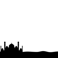 Silhouette Mosque Islamic Frame
