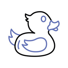 Cute rubber duck vector design, kids plaything, amazing icon of baby toys