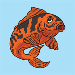  Koi fish cartoon icon vector illustration
