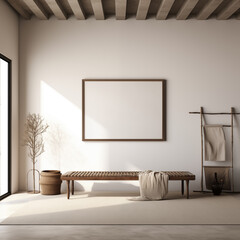 Modern home mockup interior background, 3d render Generative AI