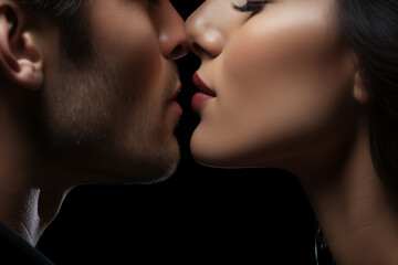 couple - man and woman kissing, close-up
