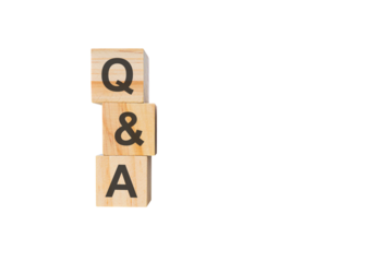 Questions and answers on wooden blocks. Business ideas for successful growth process.PNG