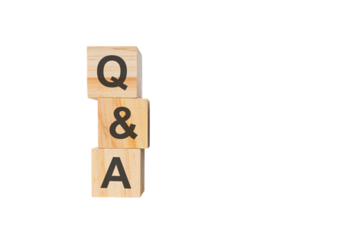 Questions and answers on wooden blocks. Business ideas for successful growth process.PNG