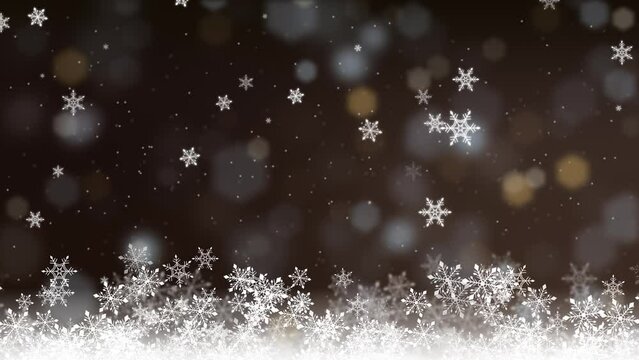 Chocolate color. snowfall. Christmas night. loop video background.(073)