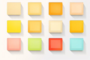 Set of vector blank postit notes for messaging or announcements