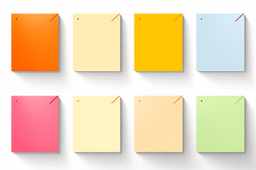 Set of vector blank postit notes for messaging or announcements