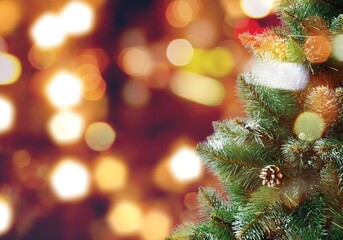 Christmas Tree Decoration With Bright Lights