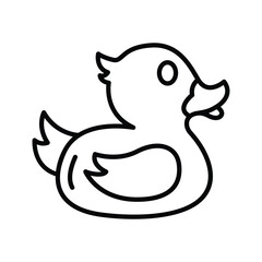 Cute rubber duck vector design, kids plaything, amazing icon of baby toys