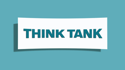 Think Tank symbol. A card in light green with words Think Tank. Isolated on white background.