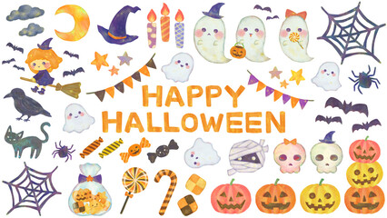 ハロウィンのイラスト素材セット