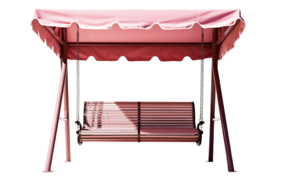 Fascinating Decorative Park Swing with a Metal on White or PNG Transparent Background.