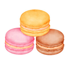  Stack of colorful cartoon macarons