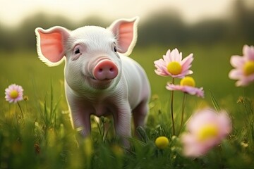 a pig in a meadow
