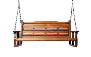 Modern Park Swing with a Wooden on White or PNG Transparent Background.