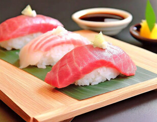 和食の頂点である寿司の饗宴 - マグロを中心に様々な寿司ネタが魅せる美の共演