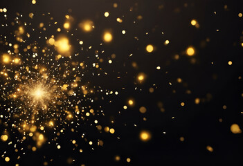 Fototapeta na wymiar Gold dust sparkle particle cloud abstract background