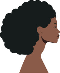 Beautiful African American Woman in Profile View