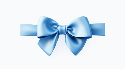 a stunning blue ribbon entwined with a beautifully crafted bow against a pristine white backdrop