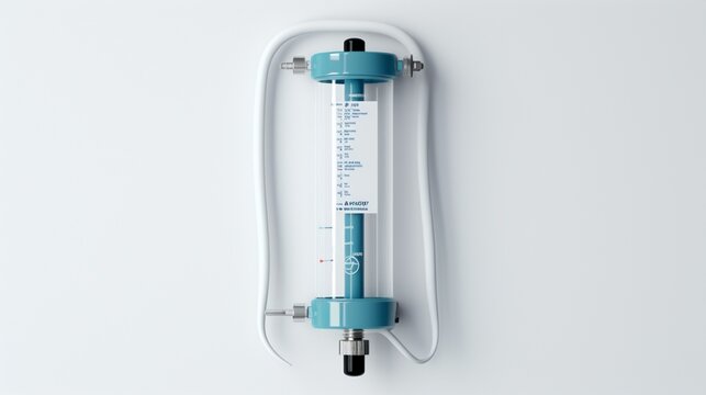 A precisely calibrated medical oxygen flow meter, a lifeline for patients requiring oxygen therapy, against a clean white surface.
