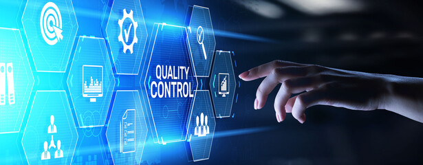 Quality control assurance standards certification business technology concept. - obrazy, fototapety, plakaty