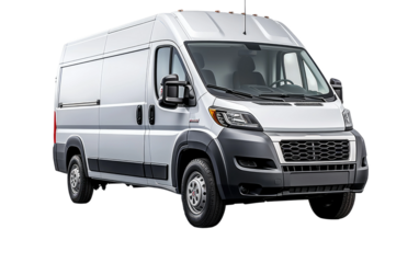 Colorful Quality Ram Pro Master Van on White or PNG Transparent Background.