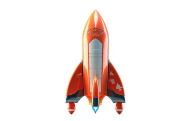 Good Speed Modern Rocket on White or PNG Transparent Background.