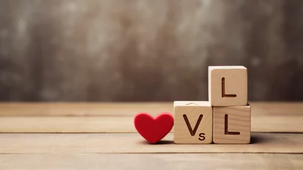 Poster Capture the essence of love with these enchanting dice featuring the letters L and V, accompanied by a heart © Laura