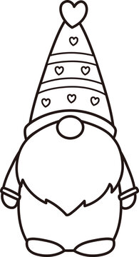 recommend clip art: Cute Valentine Gnome outline