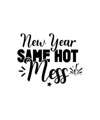 Fototapeta na wymiar Happy New Year SVG Bundle, Hello 2024 Svg, New Year Decoration, New Year Sign, Silhouette Cricut, Printable Vector, New Year Quote Svg