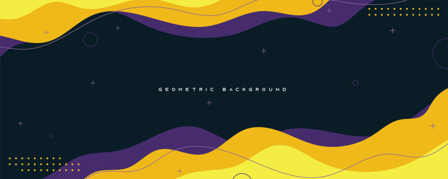 Abstract geometric background yellow and purple color shape design