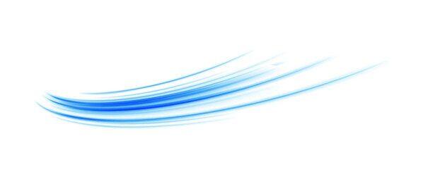 Blue wave curved lines for presentations, illustration of articles and publications on technological trends and innovations, covers of technological magazines. Light arc in blue colors.  - obrazy, fototapety, plakaty