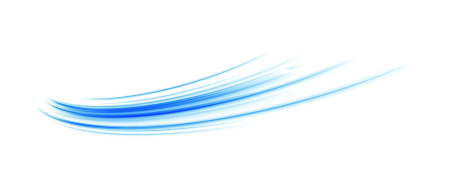 Blue wave curved lines for presentations, illustration of articles and publications on technological trends and innovations, covers of technological magazines. Light arc in blue colors. 