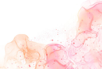 Obraz na płótnie Canvas Pink Alcohol Ink Watercolor