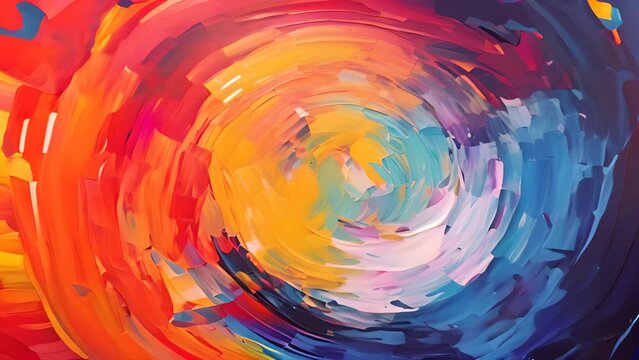 Abstract spin watercolor background with copy space. AI generated.