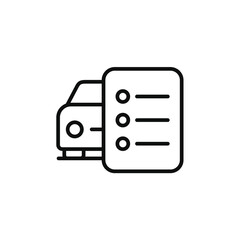 Car inspection line icon isolated on white background