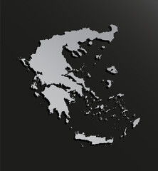 Vector map Greece silver material, Europe country