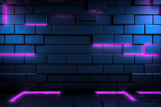 Fototapeta Futuristic gaming abstract background with glowing lines for wallpaper