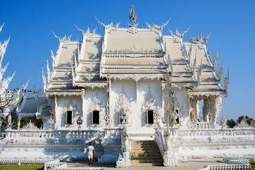 Whie temple in Chiang Rai, thailand - obrazy, fototapety, plakaty
