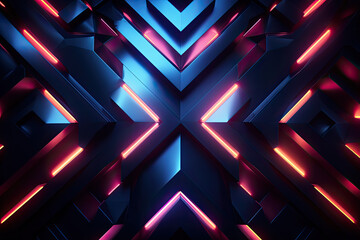 Futuristic gaming abstract background with glowing lines for wallpaper - obrazy, fototapety, plakaty