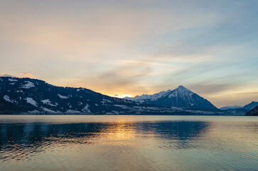 sunrise over the lake