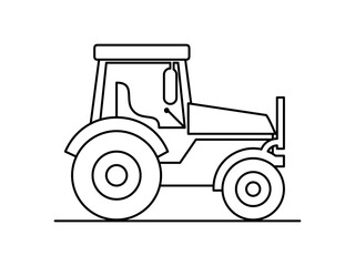 Farming tractor drawing vector illustration 