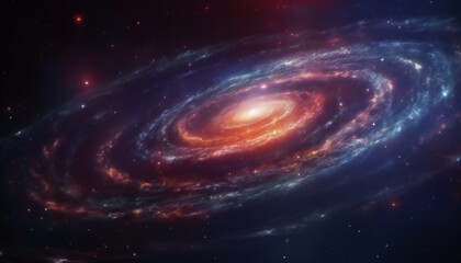 Spiral Galaxy in deep space. Deep space background with spiral galaxy and stars